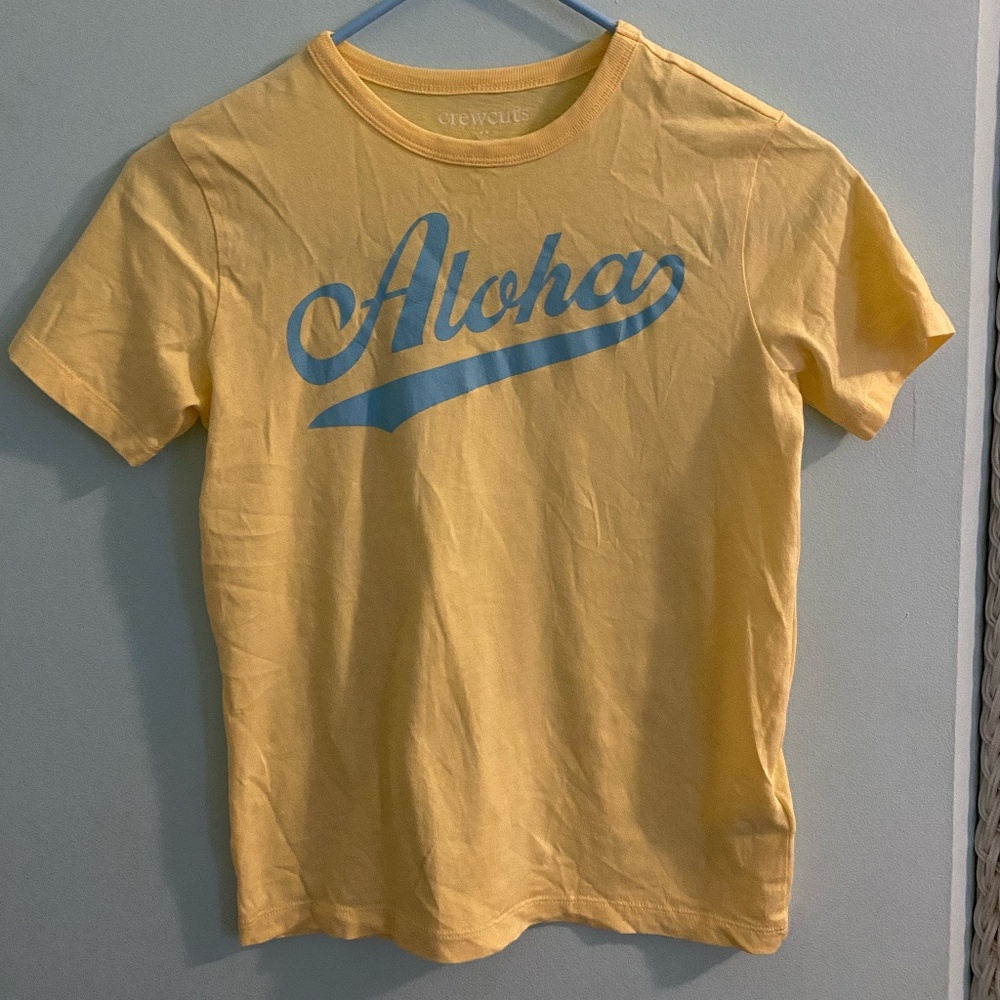 Pale Yellow "Aloha" Baby Tee Size M